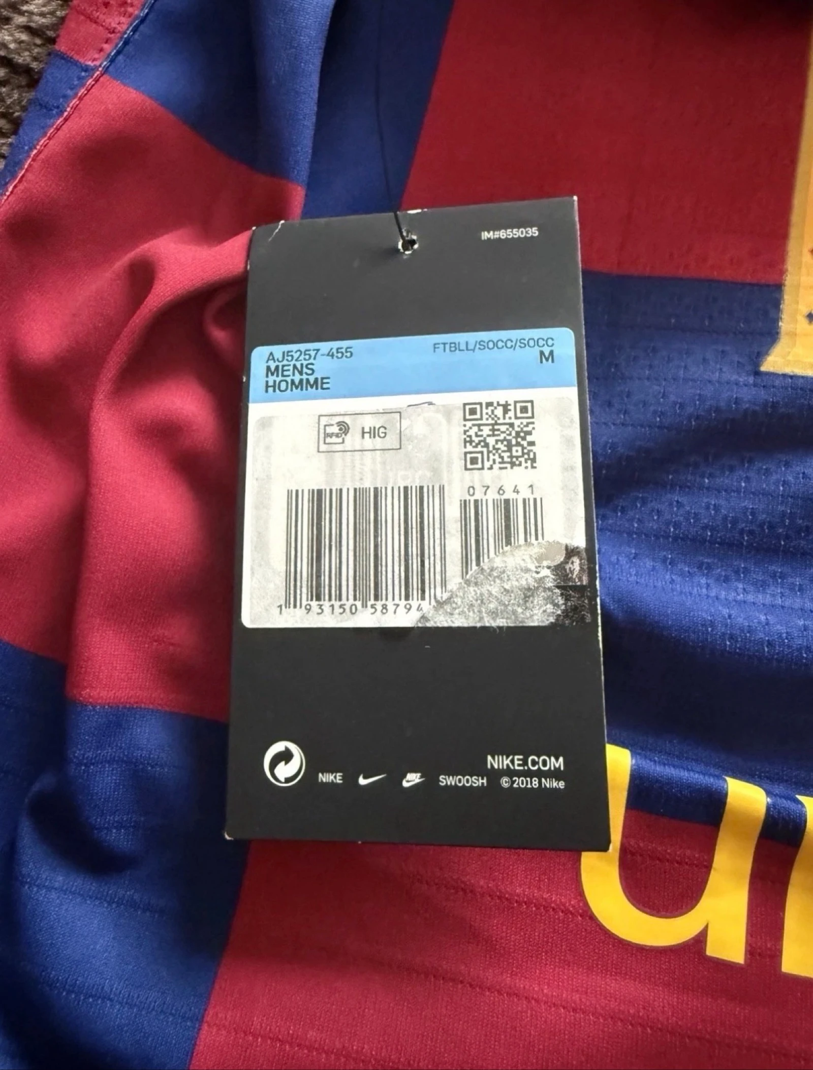 Camisa oficial do FC Barcelona 2019/2020 Vapor match tamanho M Messi nova Adulto – photo 4